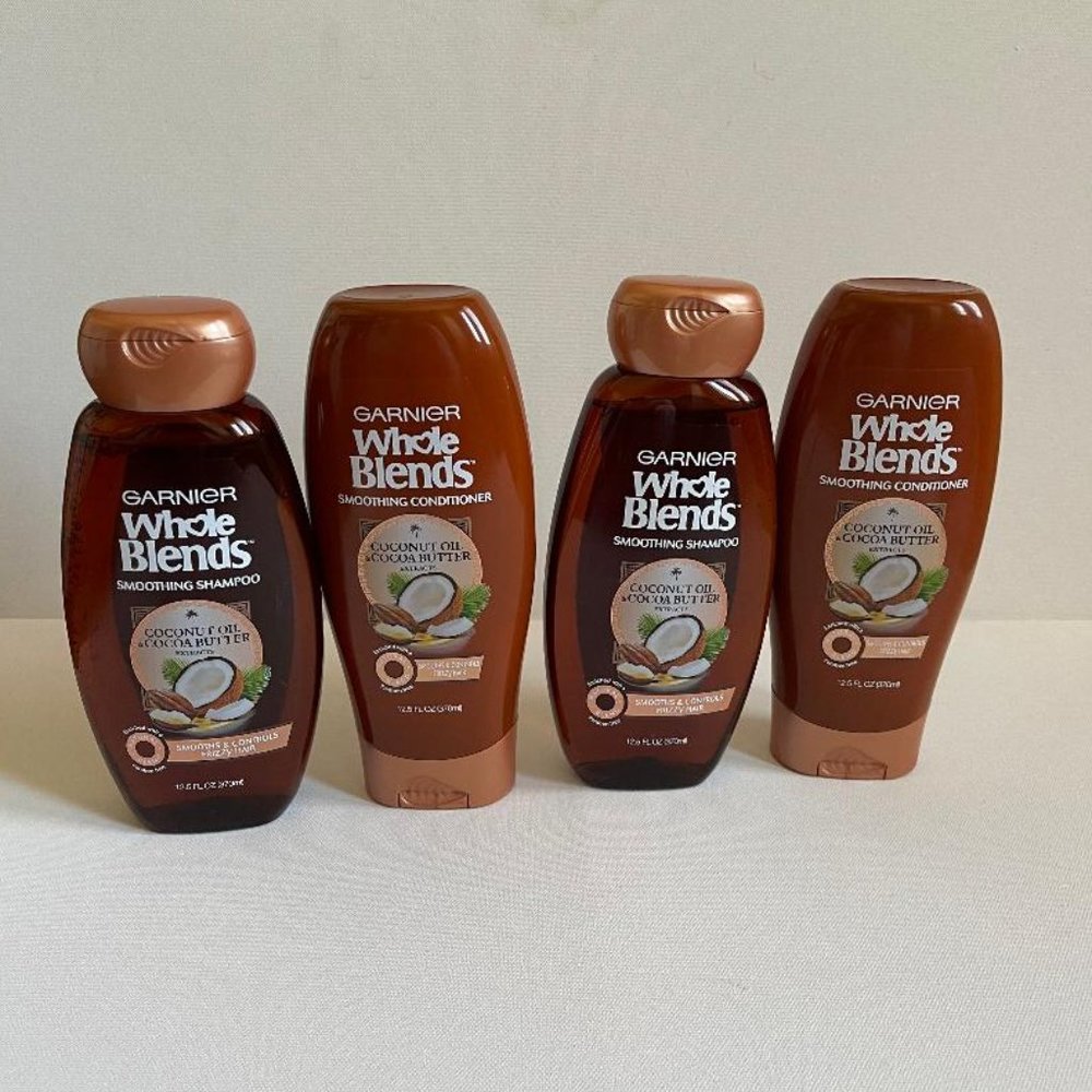 Garnier Whole Blends Shampoo & Conditioner 12.5 Oz Each Coconut Oil Cocoa Butter